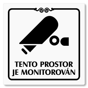 Tento prostor je monitorován, 118x118mm, bílá, Texas